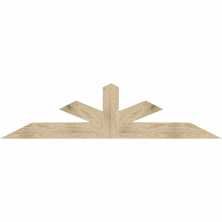 Ekena Millwork Saratoga Rough Sawn Timber Gable Bracket, Douglas Fir, 84"W x 21"H x 4"D x 6"F, 6/12 Pitch GBW084X21X0406SAR00RDF